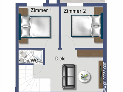 Monteurwohnung - Zimmertyp: Einzelzimmer - Deutschland - Grundriss OG - DONAU HOME - Münsingen