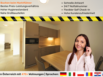 Monteurwohnung - Bettwäsche: Bettwäsche inklusive - Österreich - 90+ Monteurzimmer in Villach, Einzelbetten, Parkplätze, WIFI, Küchen