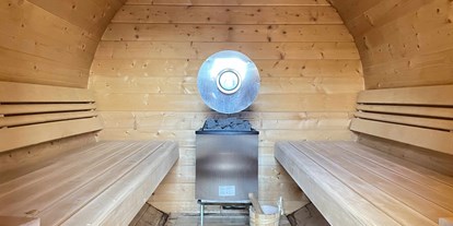 Monteurwohnung - Schwandorf - Sauna (innen) - Modernes Mobilheim mit Fass-Sauna und Whirlpool (WA104)