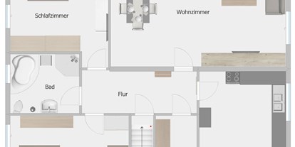 Monteurwohnung - Art der Unterkunft: Ferienwohnung - Niedersachsen - Grundriss OG - Ferienwohnung Vor der Rodau