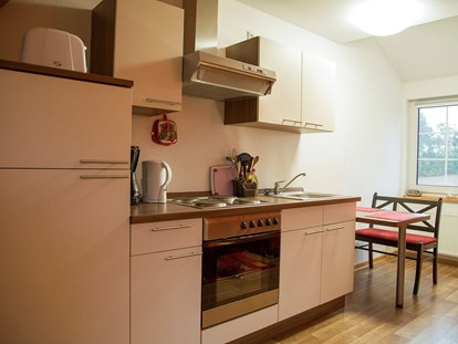 Monteurwohnung - Zimmertyp: Mehrbettzimmer - Niedersachsen - Küchenzeile mit Essbereich - Apartment Haus am Grün