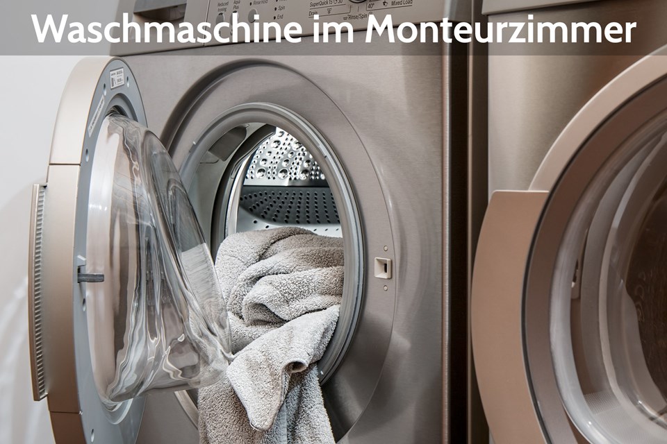 Waschmaschine im Monteurzimmer