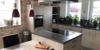 Monteurwohnung - WLAN - Apensen - Komplett ausgestattete Küche - Gemütliches Zimmer mit Küche, Bad und Terrasse
