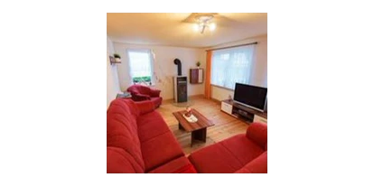 Monteurwohnung - Küche: Gemeinschaftsküche - Penzin - Wohnzimmer mit Kamin, Fernseher und DVD - Haflingerhof Baumgarten