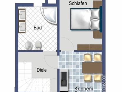 Monteurwohnung - Zimmertyp: Doppelzimmer - Baden-Württemberg - Grundriss EG - DONAU HOME - Münsingen