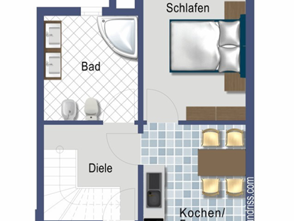 Monteurwohnung - Küche: eigene Küche - Grundriss EG - DONAU HOME - Münsingen