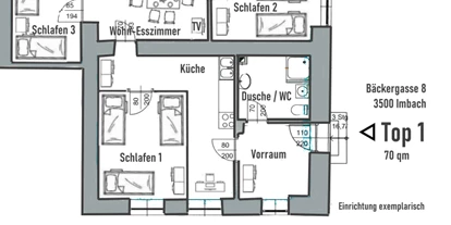 Monteurwohnung - Kühlschrank - Olbersdorf (Hohenwarth-Mühlbach a.M.) - Apartments KREMSTAL / Wachau