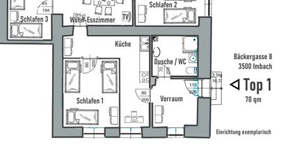 Monteurwohnung - Kühlschrank - Region Wachau - Apartments KREMSTAL / Wachau