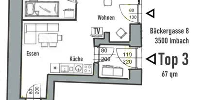 Monteurwohnung - Badezimmer: eigenes Bad - Olbersdorf (Hohenwarth-Mühlbach a.M.) - Apartments KREMSTAL / Wachau