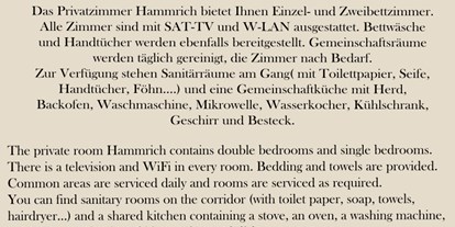 Monteurwohnung - Badezimmer: Gemeinschaftsbad - Blumau (Blumau-Neurißhof) - Privatzimmer Hammrich