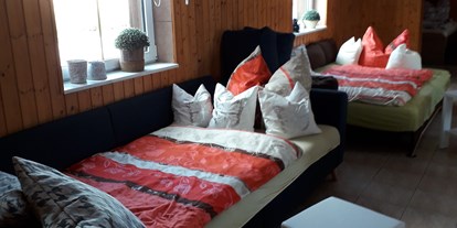Monteurwohnung - Badezimmer: eigenes Bad - Rossau (Landkreis Stendal) - Aufbettung Wohnzimmer - Ferienhaus Alter Melkstall 