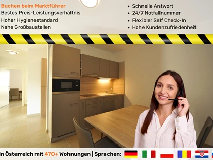 Monteurwohnung - Kühlschrank - Großvassach - 90+ Monteurzimmer in Villach, Einzelbetten, Parkplätze, WIFI, Küchen