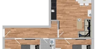 Monteurwohnung - Zimmertyp: Doppelzimmer - Schwandorf - Grundriss - Moderne Monteurwohnung mit Balkon (SAD151)