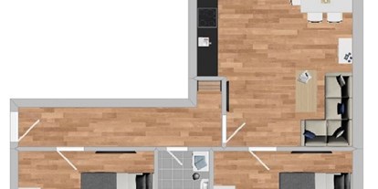 Monteurwohnung - Küche: eigene Küche - Schwandorf Dachelhofen - Grundriss - Moderne Monteurwohnung mit Balkon (SAD151)