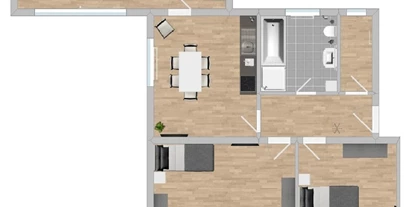 Monteurwohnung - Zimmertyp: Mehrbettzimmer - Schwarzach bei Nabburg - Grundriss - Komfortable Monteurwohnung (SAD201)