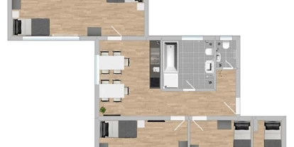 Monteurwohnung - Zimmertyp: Mehrbettzimmer - Grundriss - Große Monteurwohnung (SAD202)