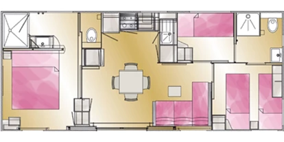 Monteurwohnung - Zimmertyp: Einzelzimmer - Schwarzach bei Nabburg - Grundriss - Smartes Mobilheim am See mit Whirlpool (WA102)