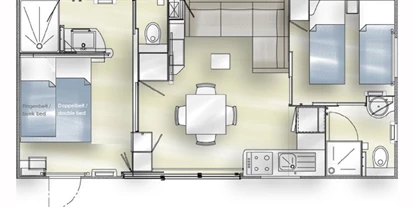 Monteurwohnung - Zimmertyp: Doppelzimmer - Teunz - Grundriss - Gemütliches Mobilheim am See (WA105)