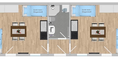 Monteurwohnung - Zimmertyp: Mehrbettzimmer - Grundriss - Ferienapartment Nord Gesamt (WA325)