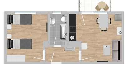 Monteurwohnung - Zimmertyp: Einzelzimmer - PLZ 92287 (Deutschland) - Grundriss - Smarte Monteurwohnung mit Balkon (SAD152)