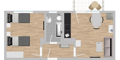 Monteurwohnung - Küche: eigene Küche - PLZ 92442 (Deutschland) - Grundriss - Smarte Monteurwohnung mit Balkon (SAD152)