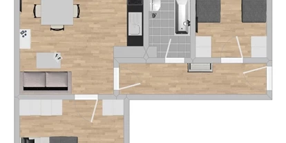 Monteurwohnung - Zimmertyp: Doppelzimmer - Schwarzach bei Nabburg - Grundriss, Raumplan - Moderne Monteurwohnung mit Balkon (SAD154)