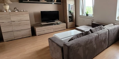 Monteurwohnung - Zimmertyp: Doppelzimmer - Schwandorf - Wohnzimmer mit ausziehbarer Schlafcouch,  für 2 Personen  - Monteurwohnung/Ferienwohnung Melanie 