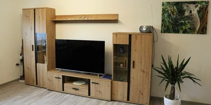 Monteurwohnung - Zimmertyp: Doppelzimmer - PLZ 91207 (Deutschland) - Wohnzimmerschrank mit TV - Ferienwohnung Dechant Henfenfeld
