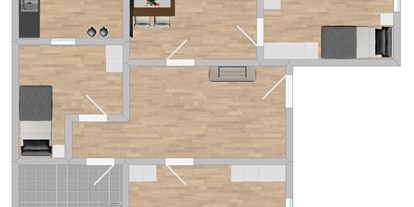 Monteurwohnung - Zimmertyp: Doppelzimmer - Pfreimd - Grundriss - (SWF111) Komfortable Monteurwohnung / Übergangswohnung 