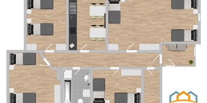 Monteurwohnung - Parkplatz: kostenlose Parkplätze in der Straße - PLZ 92421 (Deutschland) - Grundriss - (SWF112) Gemütliche Monteurwohnung / Übergangswohnung 