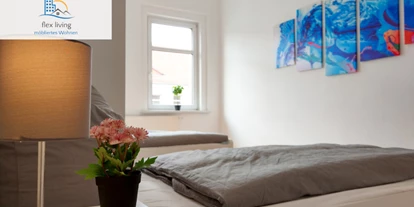 Monteurwohnung - Einzelbetten - PLZ 09243 (Deutschland) - Beispielbild Schlafzimmer - flex living -  Monteurwohnungen in Chemnitz (DEU|EN|PL|HU)