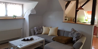 Monteurwohnung - Zimmertyp: Doppelzimmer - Kleinmachnow - Wohnbereich mit Schlafmöglichkeit, TV, Aufbettung möglich - Waldmeister