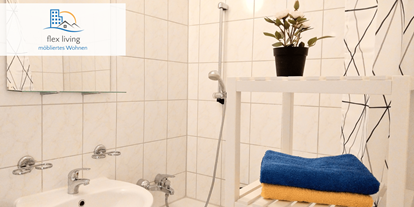 Monteurwohnung - Kühlschrank - Fischland - Beispielbild Badezimmer - flex living - Monteurwohnungen in Stralsund (DEU|EN|PL|HU)