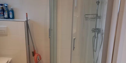 Monteurwohnung - Kühlschrank - Höf (Eggersdorf bei Graz) - Badezimmer mit Toilette, Waschbecken, Spiegel und Waschmaschine - Graz 1 Andritzer Reichsstraße (4 Personen)