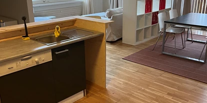 Monteurwohnung - Hund erlaubt - PLZ 6418 (Schweiz) - Grosser Wohn Ess und Kochbereich - Studio für 1 bis 2 Personen mit eigener Küche