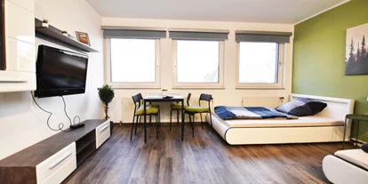 Monteurwohnung - Zimmertyp: Doppelzimmer - PLZ 40629 (Deutschland) - Wohn-/Schlafzimmer, HomeRent Unterkunft in Solingen - HomeRent in Solingen