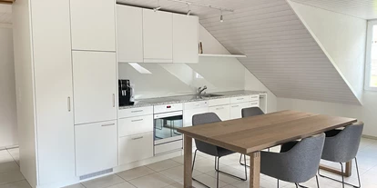 Monteurwohnung - Kühlschrank - Glarus-Stadt - Küche mit Essbereich - Revier Attika im Hazzo