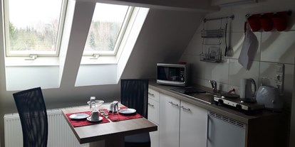 Monteurwohnung - Einzelbetten - PLZ 14929 (Deutschland) - Küchenzeile im Wohnzimmer - Ferienwohnung Stadtrandsiedlung