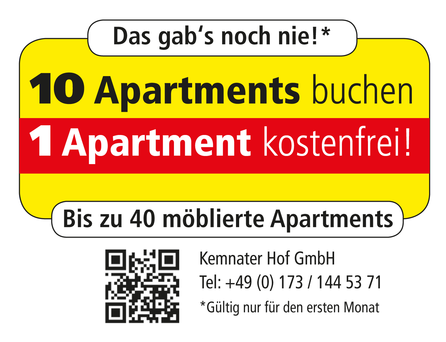 Monteurzimmer - Aktion - Kemnater Hof -APARTMENTS-