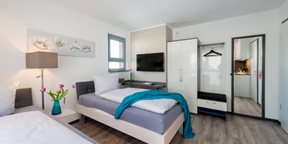 Monteurwohnung - Zimmertyp: Doppelzimmer - Fürth (Bergstraße) - Schickes 1-Raum-Apartment mit Schlafzimmer, Küche und Bad - Apartmenthaus & Ferienwohnungen Horster