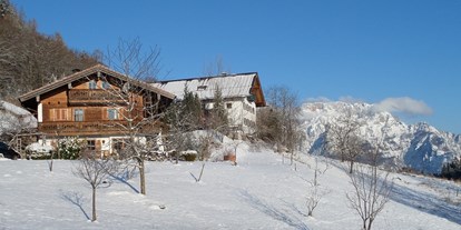 Monteurwohnung - Alm (Faistenau) - Das  Lehnhäusl im Winter, mit Hintergrund der Untersberg
 - Lehnhäusl in Berchtesgaden Salzburg   ab € 20,--