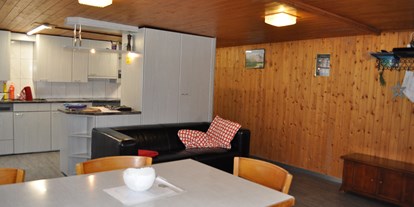 Monteurwohnung - Kühlschrank - Adetswil - Küche/ TV Raum. Küche eingerichtet mit Geschirr und Töpfen, Abwaschmaschine, Wasserkocher, Mikrowelle, Kühlschrank... - Pension/ Fremdenzimmer für Arbeitstätige