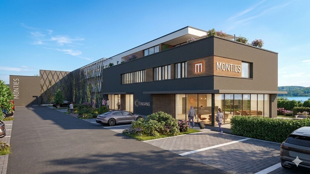 Monteurwohnung: Außenansicht - Monties Hotel Ochtendung