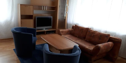 Monteurwohnung - Zimmertyp: Einzelzimmer - Söhrewald - Wohnzimmer mit Sitzgruppe incl. Schlafcouch für zweite Person - Marion 29 Eberhardt