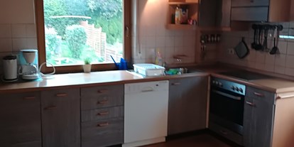 Monteurwohnung - Küche: eigene Küche - Abtsteinach - Die Küche ist ausgestattet mit Backofen, Herd, Spülmaschine etc. - Ferienwohnung Bergstraße