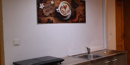 Monteurwohnung - Küche: eigene Küche - Hemau - Küche  - Induktionsherd mit 2 Platten - Monteurwohnung bei Regensburg
