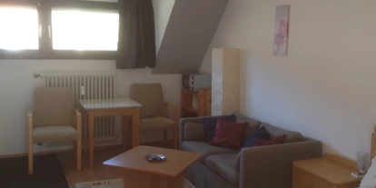 Monteurwohnung - Kühlschrank - Birkenhördt - Couch, auch als Schlafcouch verwendbar - Haus Gisela