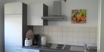 Monteurwohnung - Badezimmer: eigenes Bad - Elbeland - Küche - Wohnung in Radebeul-West verkehrsgünstig gelegen
