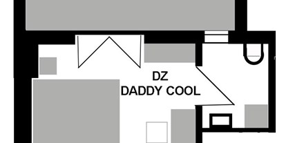 Monteurwohnung - Zimmertyp: Doppelzimmer - Lambsborn - Plan Doppelzimmer mit Balkon - Family Lodge Birkenhof & Biergarten