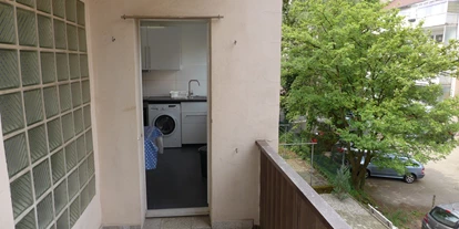 Monteurwohnung - Badezimmer: eigenes Bad - PLZ 76227 (Deutschland) - Blick vom Balkon 2 - 150 Betten - Häuser, Wohnungen, Karlsruhe, Wörth...